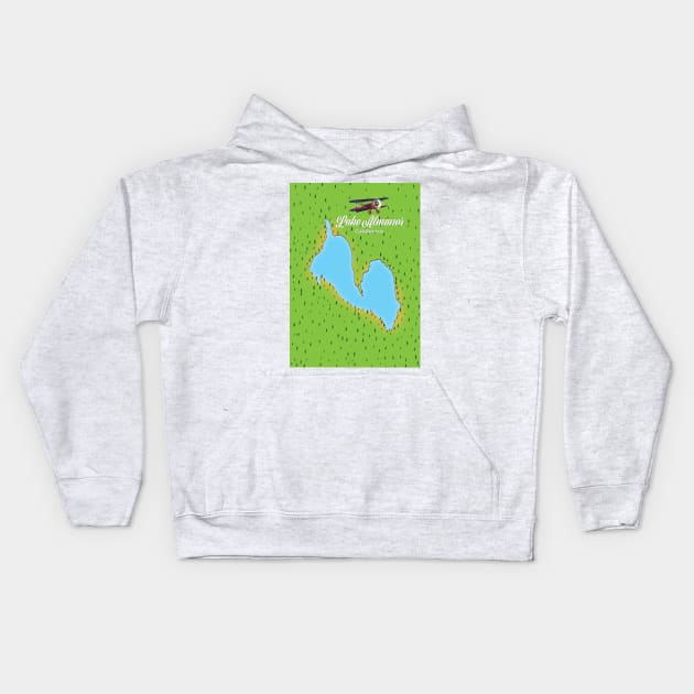 Lake Almanor California USA map Kids Hoodie by nickemporium1